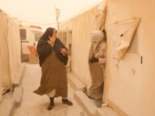 Refugee camp Al Tanf.De kliniek in het kamp.